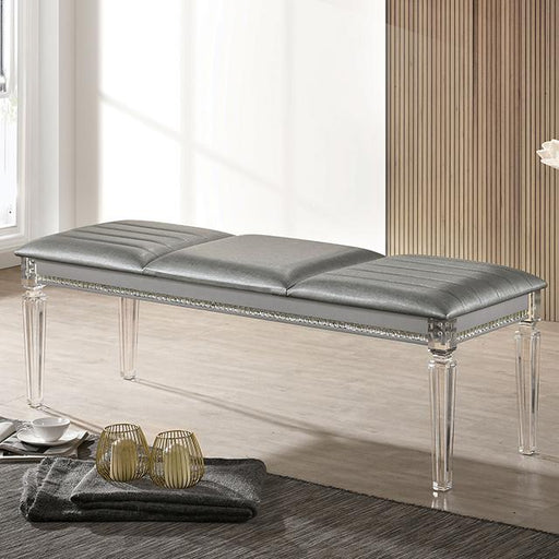 MADDIE Bench, Silver - U&U Home Budget Furniture (Carteret, NJ)
