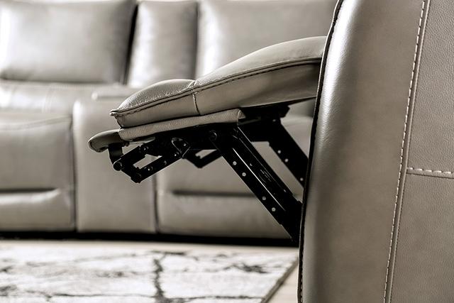PHINEAS Power Recliner, Gray - U&U Home Budget Furniture (Carteret, NJ)