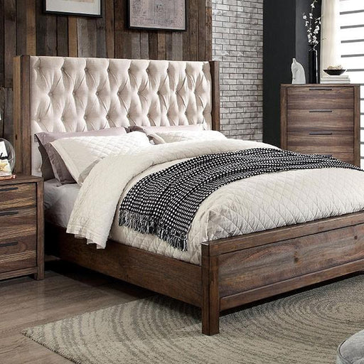 Hutchinson Rustic Natural Tone/Beige Cal.King Bed - U&U Home Budget Furniture (Carteret, NJ)