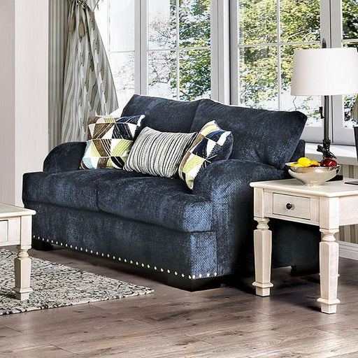 Jayda Navy Love Seat - U&U Home Budget Furniture (Carteret, NJ)