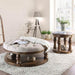 Mika Antique Oak Coffee Table w/ Cushion Top - U&U Home Budget Furniture (Carteret, NJ)