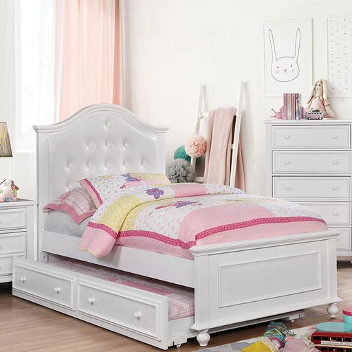 OLIVIA White Full & Twin Bed - U&U Home Budget Furniture (Carteret, NJ)