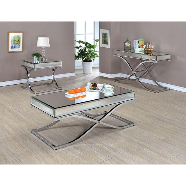 SUNDANCE Chrome Sofa Table, Chrome - U&U Home Budget Furniture (Carteret, NJ)