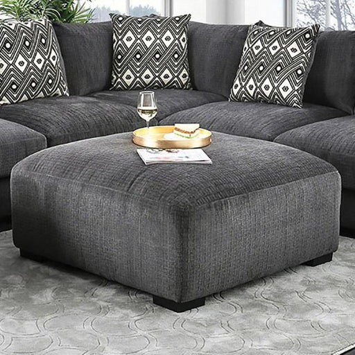 Kaylee Gray Ottoman - U&U Home Budget Furniture (Carteret, NJ)