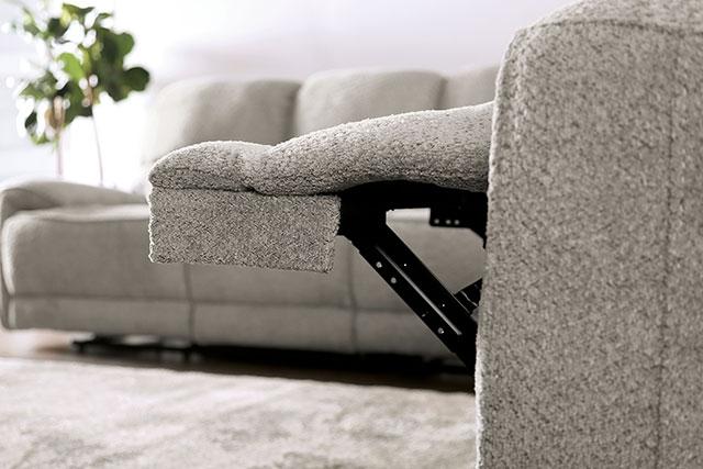 MORCOTE Power Sofa, Light Gray - U&U Home Budget Furniture (Carteret, NJ)