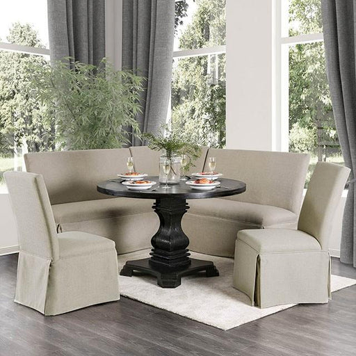 NERISSA Antique Black Round Table, Antique Black - U&U Home Budget Furniture (Carteret, NJ)
