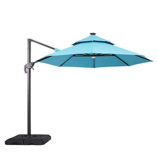 Nuti 10 Ft Round Umbrella w/ LED Light + 37" Large Base - U&U Home Budget Furniture (Carteret, NJ)