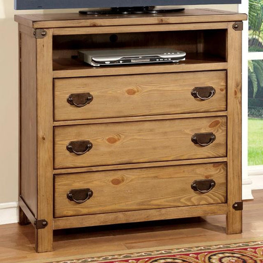 PIONEER Weathered Elm Media Chest - U&U Home Budget Furniture (Carteret, NJ)
