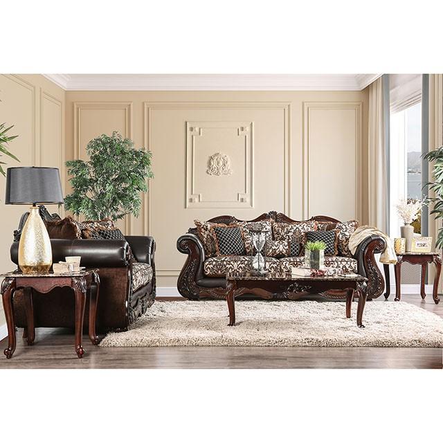 JAMAEL Brown/Espresso Sofa - U&U Home Budget Furniture (Carteret, NJ)