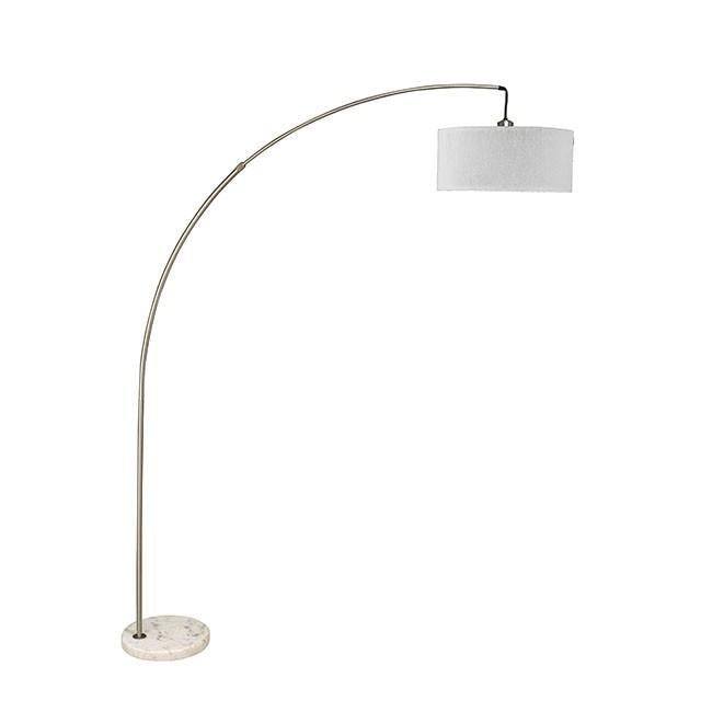 Jess Brushed Steel Arch Lamp - U&U Home Budget Furniture (Carteret, NJ)