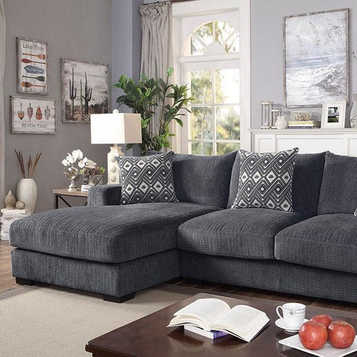 Kaylee Gray L-Shaped Sectional - U&U Home Budget Furniture (Carteret, NJ)
