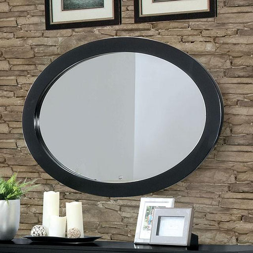 LENNART II Black Oval Mirror - U&U Home Budget Furniture (Carteret, NJ)