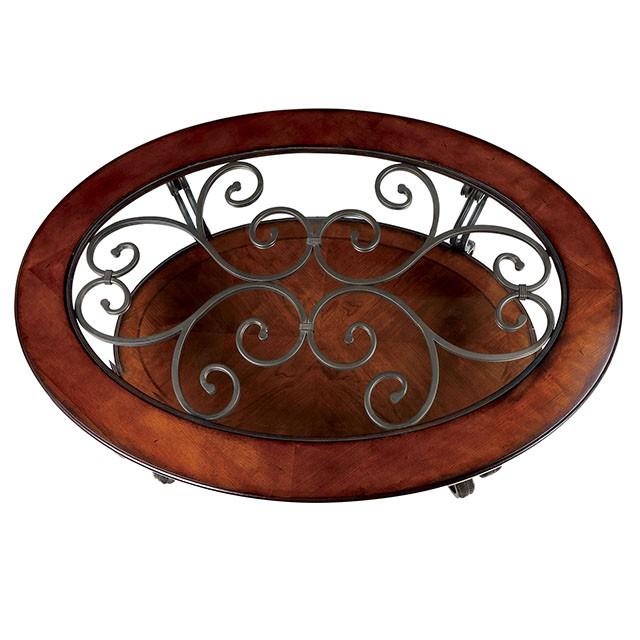 MAY Brown Cherry Coffee Table - U&U Home Budget Furniture (Carteret, NJ)