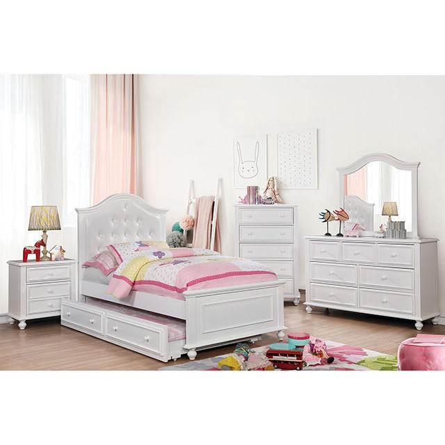 OLIVIA White Full & Twin Bed - U&U Home Budget Furniture (Carteret, NJ)