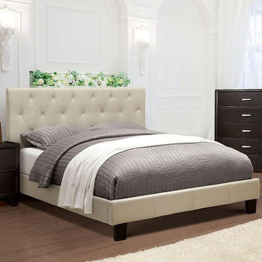 LEEROY Queen & Twin Bed Ivory & Gray - U&U Home Budget Furniture (Carteret, NJ)