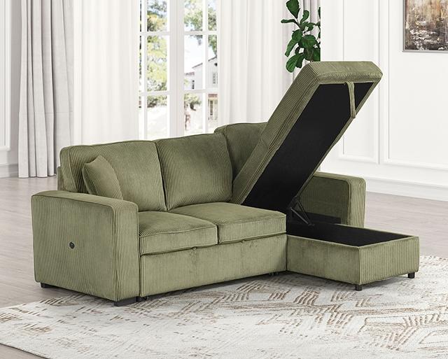 Yves Sectional Green - U&U Home Budget Furniture (Carteret, NJ)