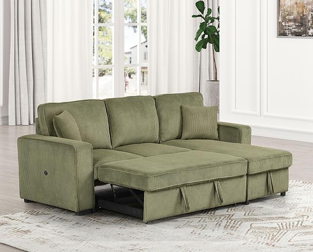 Yves Sectional Green - U&U Home Budget Furniture (Carteret, NJ)