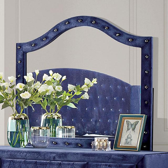 Alzire Black & Blue Mirror - U&U Home Budget Furniture (Carteret, NJ)