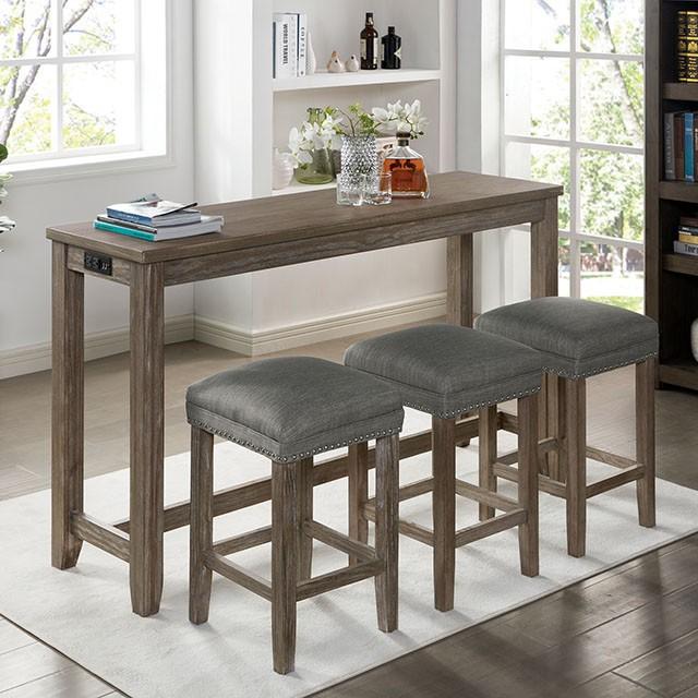 Caerleon 3 & 4 Piece Counter Ht. Set Gray & Blue - U&U Home Budget Furniture (Carteret, NJ)