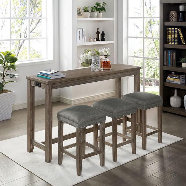 Caerleon 3 & 4 Piece Counter Ht. Set Gray & Blue - U&U Home Budget Furniture (Carteret, NJ)