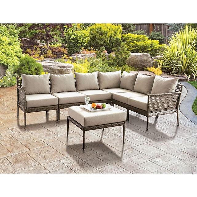 ALEISHA Patio Ottoman - U&U Home Budget Furniture (Carteret, NJ)