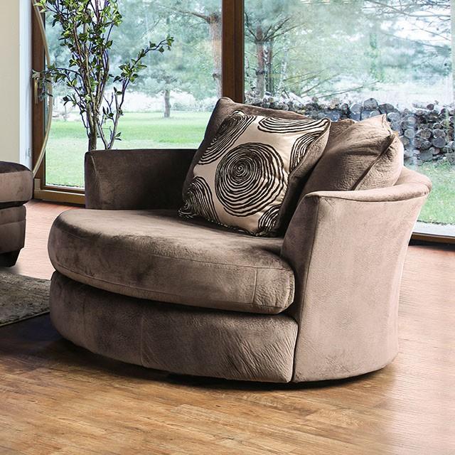 Bonaventura Brown Swivel Chair - U&U Home Budget Furniture (Carteret, NJ)