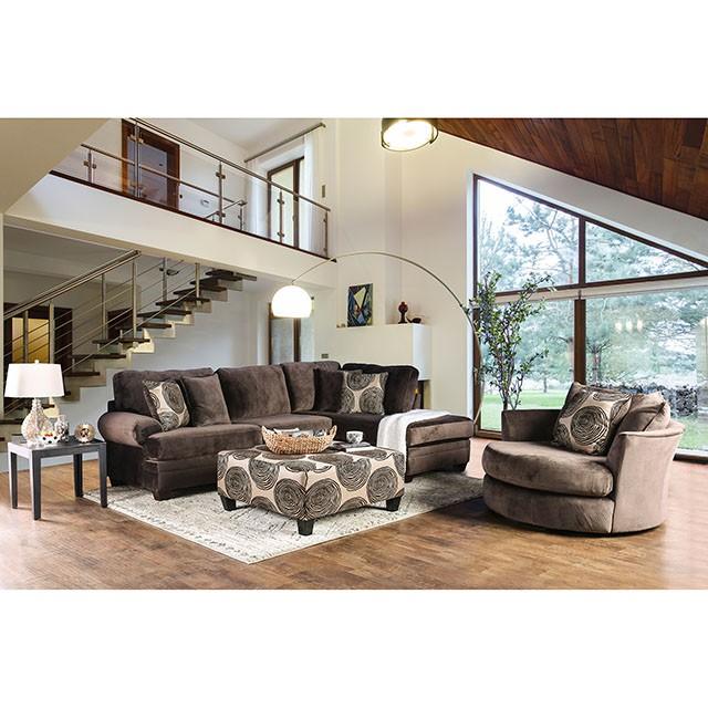 Bonaventura Brown Swivel Chair - U&U Home Budget Furniture (Carteret, NJ)
