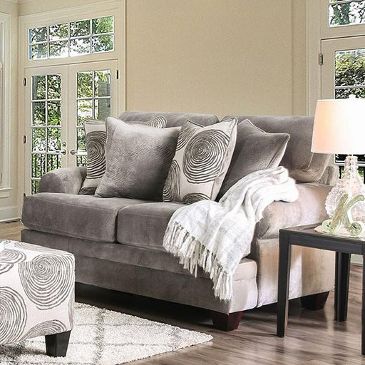 Bonaventura Gray/Pattern Love Seat - U&U Home Budget Furniture (Carteret, NJ)
