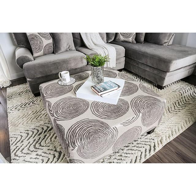 Bonaventura Gray/Pattern Ottoman - U&U Home Budget Furniture (Carteret, NJ)