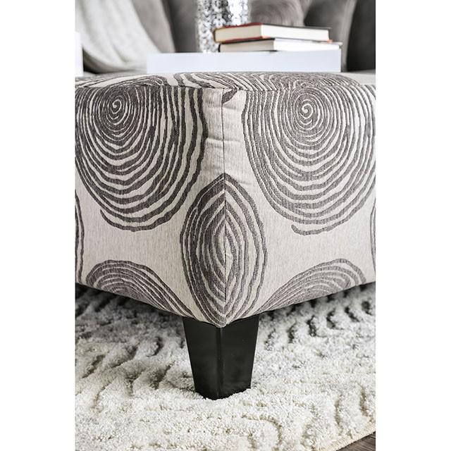 Bonaventura Gray/Pattern Ottoman - U&U Home Budget Furniture (Carteret, NJ)