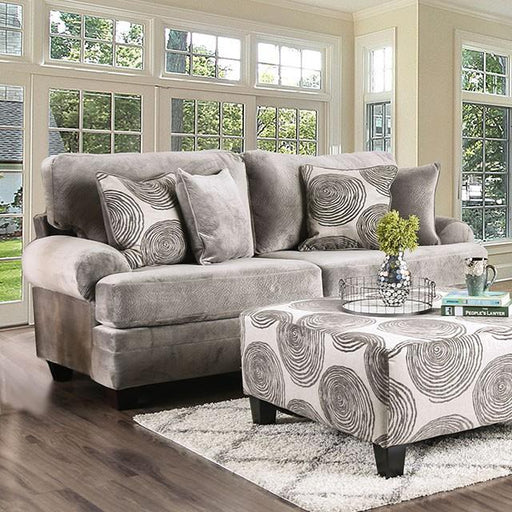 Bonaventura Gray/Pattern Sofa - U&U Home Budget Furniture (Carteret, NJ)