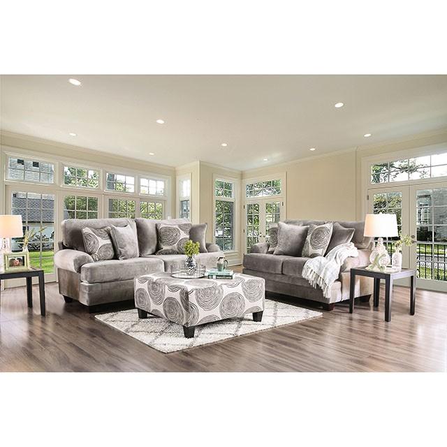 Bonaventura Gray/Pattern Sofa - U&U Home Budget Furniture (Carteret, NJ)