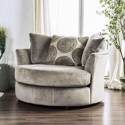 Bonaventura Gray/Pattern Swivel Chair - U&U Home Budget Furniture (Carteret, NJ)