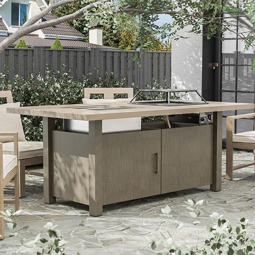 Bordeaux Dining Table w/ Fire Pit & Cooler - U&U Home Budget Furniture (Carteret, NJ)