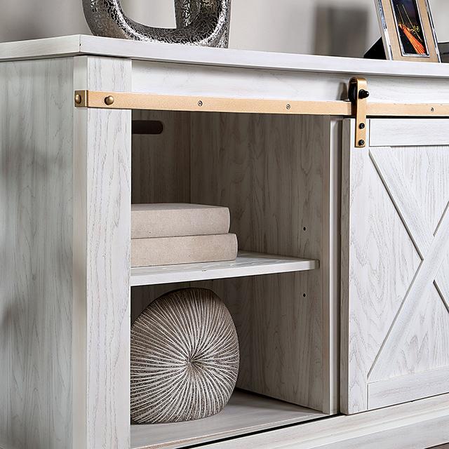 BORREGO TV Stand, Antique White - U&U Home Budget Furniture (Carteret, NJ)