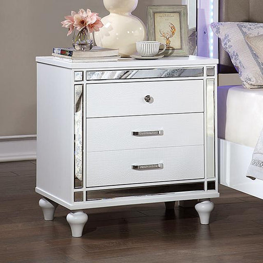 BRACHIUM Night Stand, White - U&U Home Budget Furniture (Carteret, NJ)