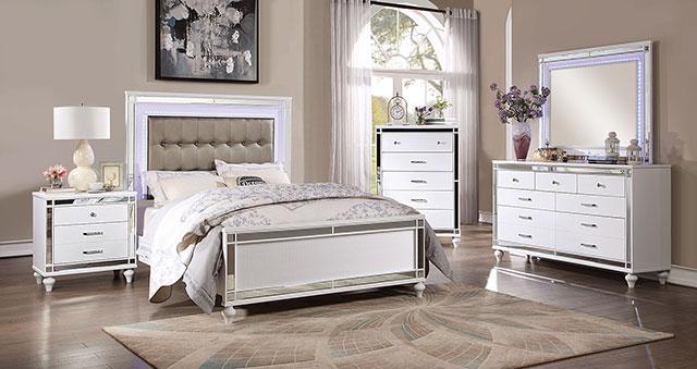 BRACHIUM Cal.King Bed, White - U&U Home Budget Furniture (Carteret, NJ)