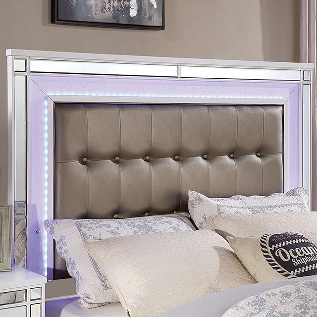 BRACHIUM Queen Bed, White - U&U Home Budget Furniture (Carteret, NJ)