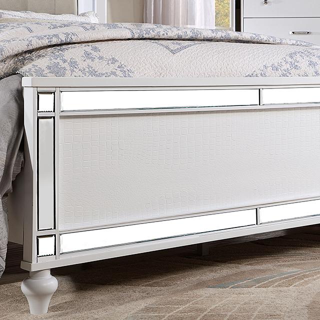 BRACHIUM E.King Bed, White - U&U Home Budget Furniture (Carteret, NJ)