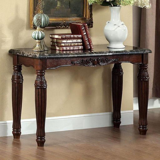 Brampton Espresso/Black Faux Sofa Table - U&U Home Budget Furniture (Carteret, NJ)