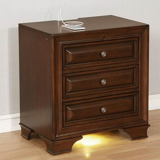 Brandt Brown Cherry Night Stand - U&U Home Budget Furniture (Carteret, NJ)