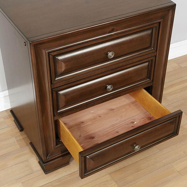 Brandt Brown Cherry Night Stand - U&U Home Budget Furniture (Carteret, NJ)