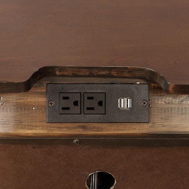 Brandt Brown Cherry Night Stand - U&U Home Budget Furniture (Carteret, NJ)