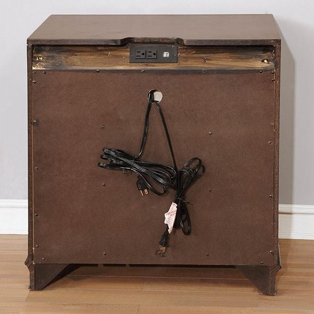 Brandt Brown Cherry Night Stand - U&U Home Budget Furniture (Carteret, NJ)