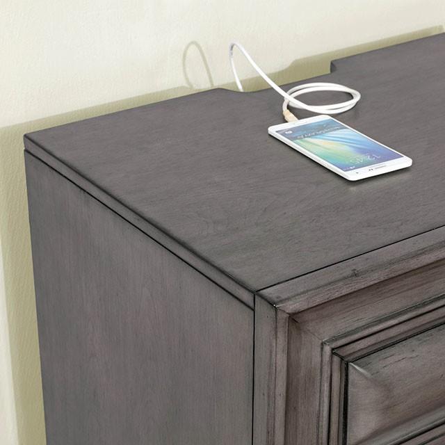 Brandt Gray Night Stand - U&U Home Budget Furniture (Carteret, NJ)