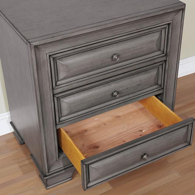 Brandt Gray Night Stand - U&U Home Budget Furniture (Carteret, NJ)