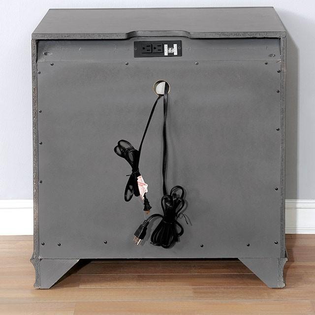 Brandt Gray Night Stand - U&U Home Budget Furniture (Carteret, NJ)