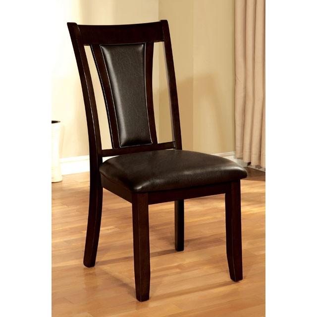 BRENT Dark Cherry/Espresso Side Chair (2/CTN) - U&U Home Budget Furniture (Carteret, NJ)