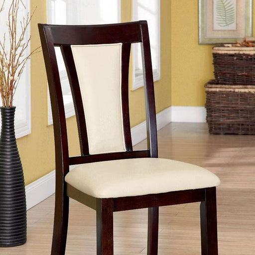 BRENT Dark Cherry/Ivory Side Chair (2/CTN) - U&U Home Budget Furniture (Carteret, NJ)