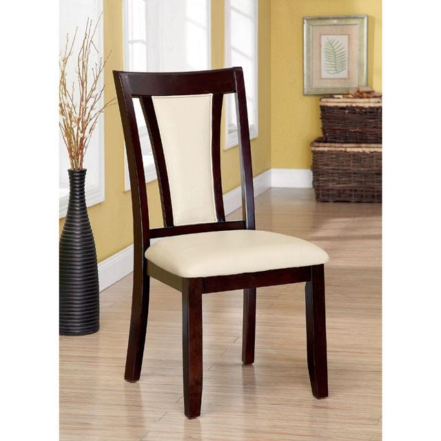 BRENT Dark Cherry/Ivory Side Chair (2/CTN) - U&U Home Budget Furniture (Carteret, NJ)